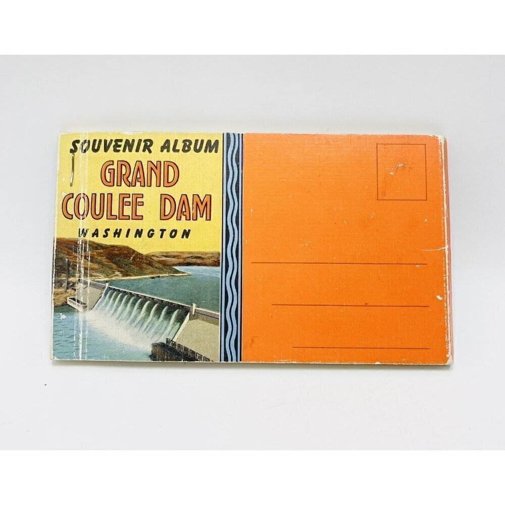 Vintage 1947 Grand Coulee Dam Album 20 Postcards Photographs 4x6” EC Kropp